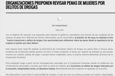 Organizaciones proponen revisar penas de mujeres por delitos de drogas