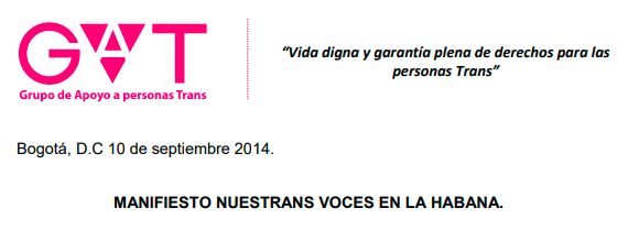 Manifiesto nuestrans voces en la Habana