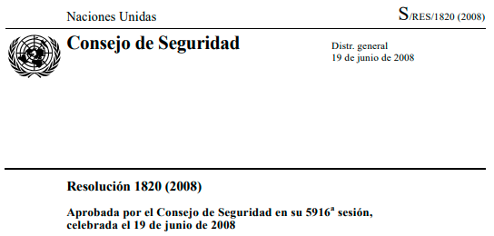 Resolución 1820 (2008) – Consejo de Seguridad