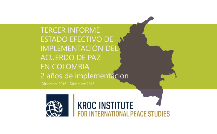 Tercer informe sobre el estado efectivo de implementación del Acuerdo de Paz en Colombia